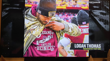 Taylor Heinicke Shirt Featured on ESPN 'Monday Night Football'