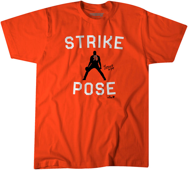 Yennier Cano: Strike the Pose Shirt, Baltimore - MLBPA - BreakingT