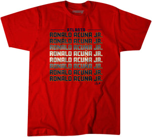 Ronald Acuña Jr.: Name Fade Shirt - Atlanta - MLBPA Licensed -BreakingT