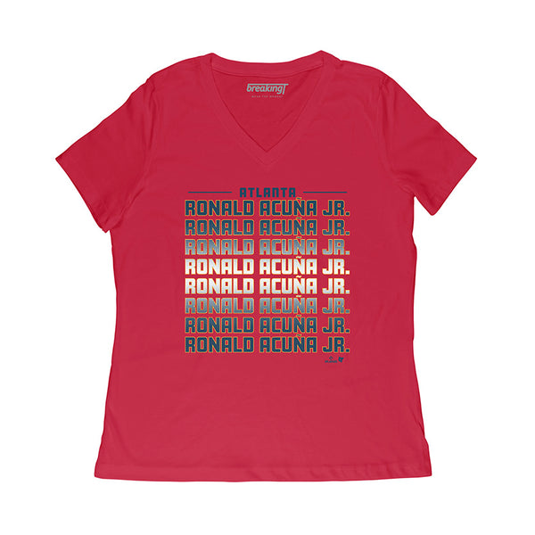 Ronald Acuña Jr.: Name Fade Shirt - Atlanta - MLBPA Licensed -BreakingT