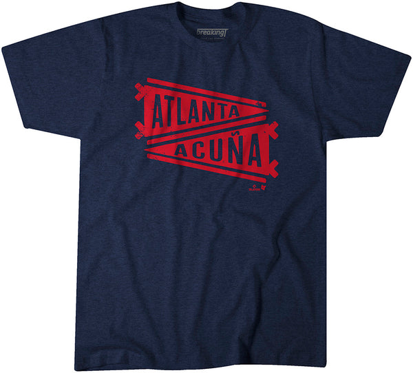 Ronald Acuña Jr.: Name Pennant Shirt - Atlanta-MLBPA Licensed-BreakingT