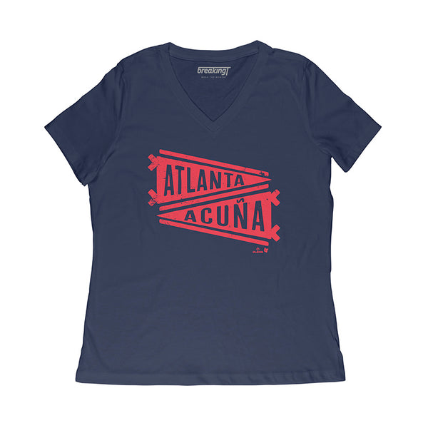 Ronald Acuña Jr.: Name Pennant Shirt - Atlanta-MLBPA Licensed-BreakingT