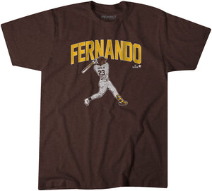 Fernando Tatís Jr: Slugger Swing Shirt- MLBPA Licensed - BreakingT