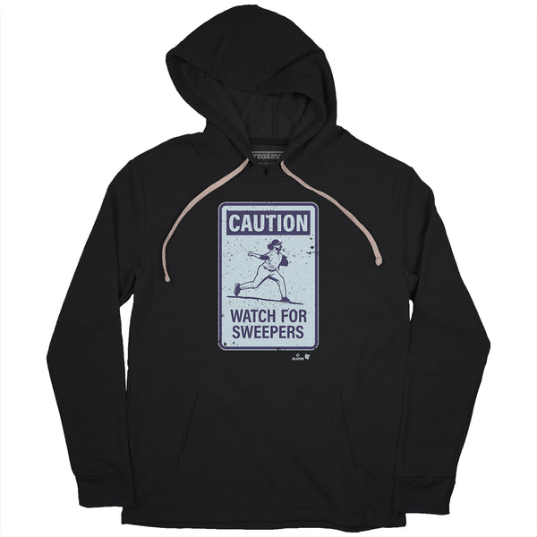 Justin Lawrence: Caution! Sweepers Shirt - MLBPA Licensed - BreakingT