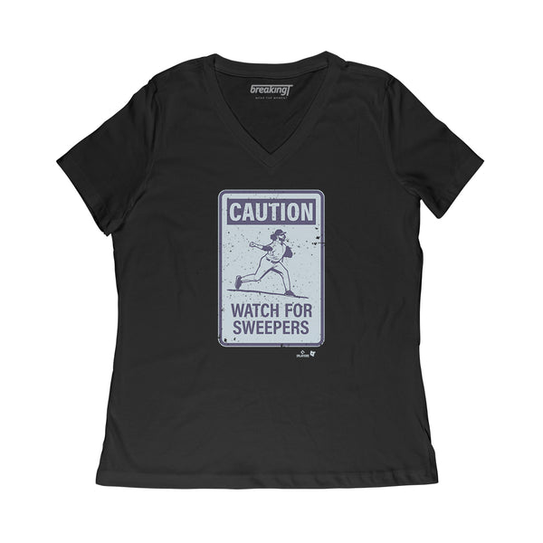 Justin Lawrence: Caution! Sweepers Shirt - MLBPA Licensed - BreakingT