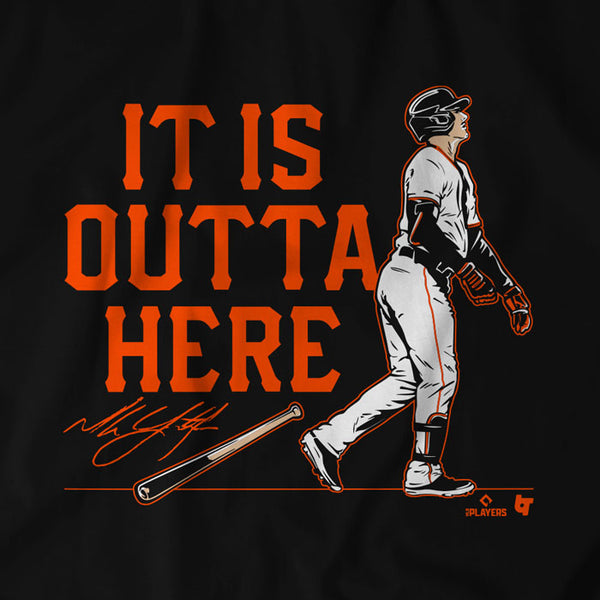 Mike Yastrzemski: It Is Outta Here Shirt - MLBPA Licensed - BreakingT