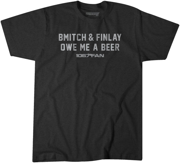 BMitch & Finlay Owe Me A Beer Adult T-Shirt