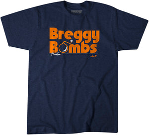 Alex Bregman: Breggy Bombs Shirt, Houston - MLBPA Licensed - BreakingT