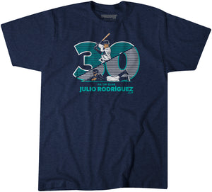 Julio Rodríguez: 30/30 Shirt, Seattle - MLBPA Licensed - BreakingT