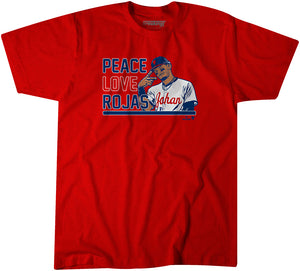 Johan Rojas: Peace Love Rojas Shirt, Philadelphia - MLBPA - BreakingT