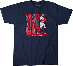 Carlos Correa: What Time Is It Shirt, Minnesota - MLBPA - BreakingT