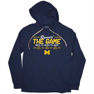 Michigan Football: Back-To-Back-To-Back Adult T-Shirt