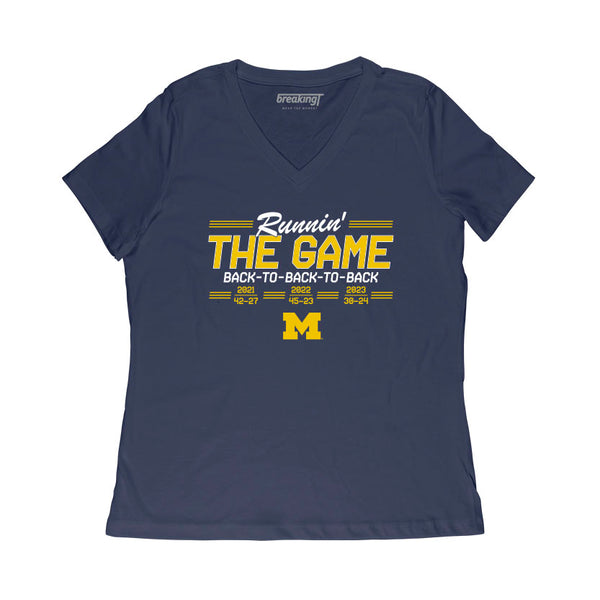 Michigan Football: Back-To-Back-To-Back Adult T-Shirt