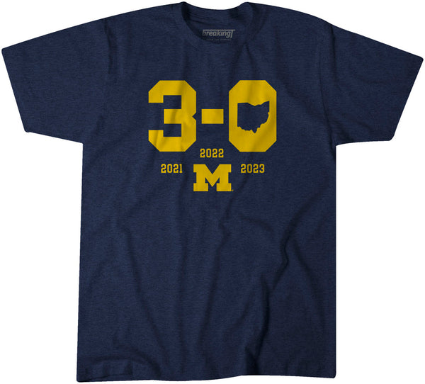 Michigan Football: 3-0 in The Game Adult T-Shirt