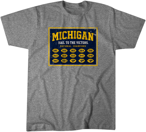 Michigan Football: National Champs Banner Adult T-Shirt