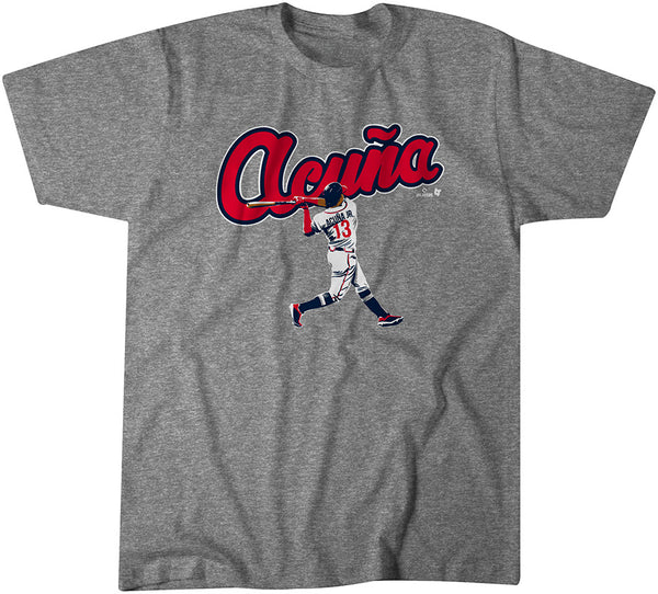 Ronald Acuña Jr.: Slugger Swing Shirt- Atlanta-MLBPA Licensed-BreakingT