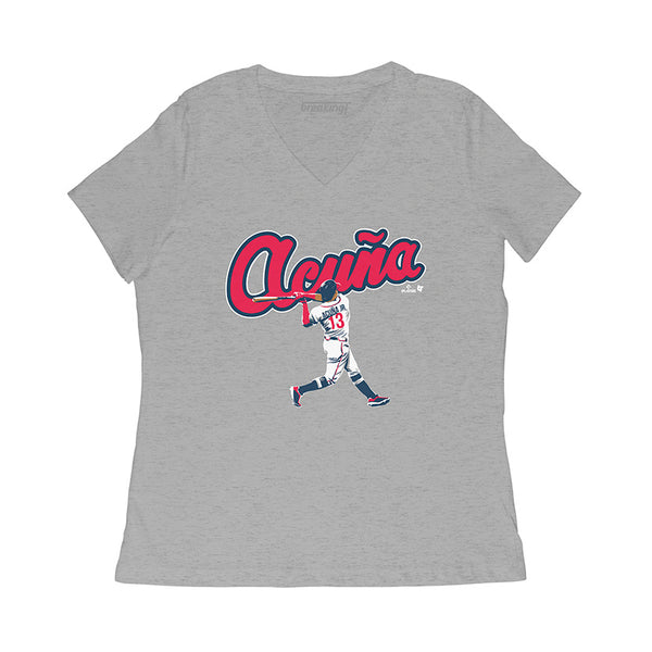 Ronald Acuña Jr.: Slugger Swing Shirt- Atlanta-MLBPA Licensed-BreakingT