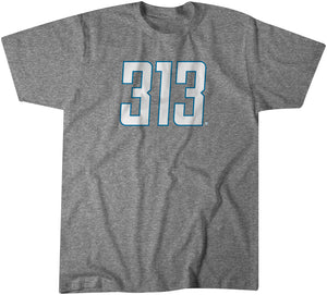 Detroit Football: 313 T-Shirt | Baltimore Pro Football