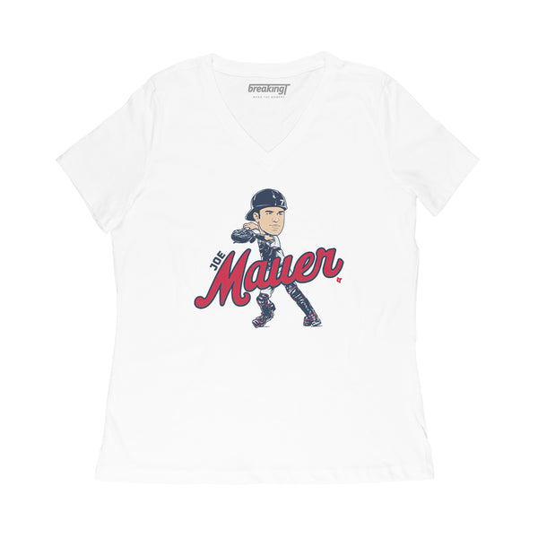 Joe Mauer Caricature Shirt, Minnesota - MLBPAA Licensed -BreakingT