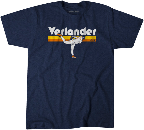 Justin Verlander: Action Text Shirt - MLBPA Licensed - BreakingT