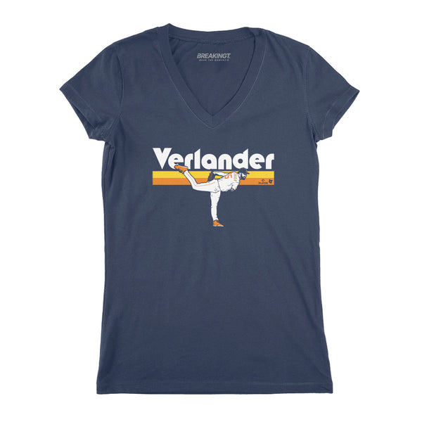 Justin Verlander: Action Text Shirt - MLBPA Licensed - BreakingT