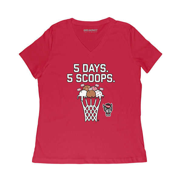 NC State Basketball: 5 Days 5 Scoops Adult T-Shirt