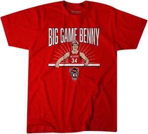 NC State Basketball: Ben Middlebrooks Big Game Benny Adult T-Shirt