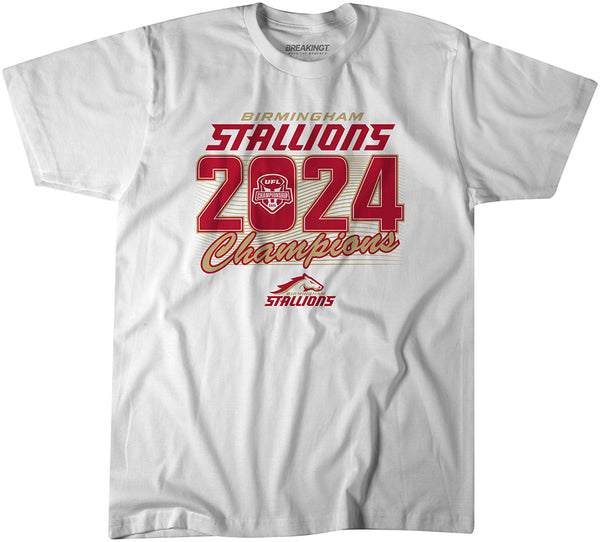 Birmingham Stallions: 2024 UFL Champions Adult T-Shirt