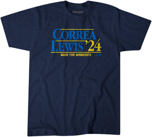 Correa-Lewis '24 Shirt, Minnesota Baseball - MLBPA Licensed -BreakingT