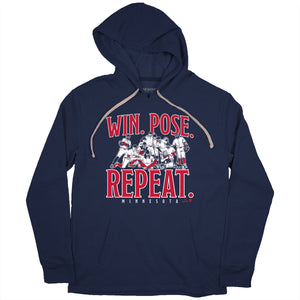 Win Pose Repeat Shirt, Minnesota Baseball - MLBPA Licensed -BreakingT