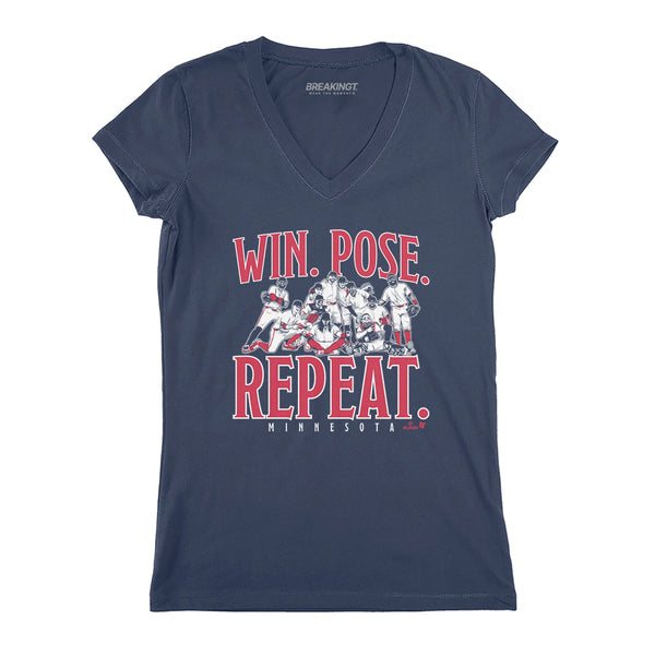 Win Pose Repeat Shirt, Minnesota Baseball - MLBPA Licensed -BreakingT