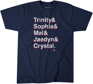 Trinity & Sophia & Mallory & Jaedyn & Crystal: 2024 Forwards Adult T-Shirt