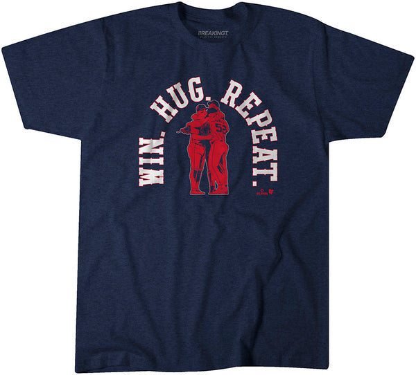 Win. Hug. Repeat. Shirt, Boston Baseball - MLBPA Licensed - BreakingT