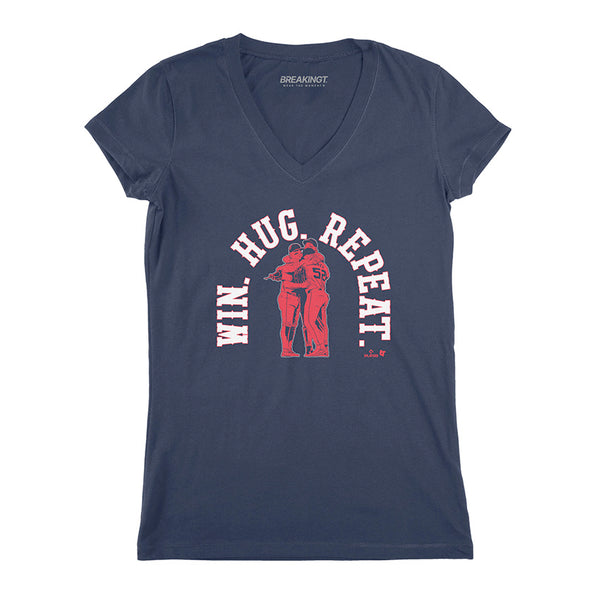 Win. Hug. Repeat. Shirt, Boston Baseball - MLBPA Licensed - BreakingT