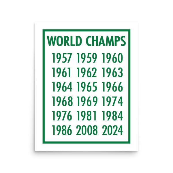 Boston Basketball: 18-Time World Champions Print