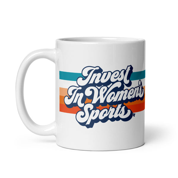 Invest In Women's Sports Script Mug