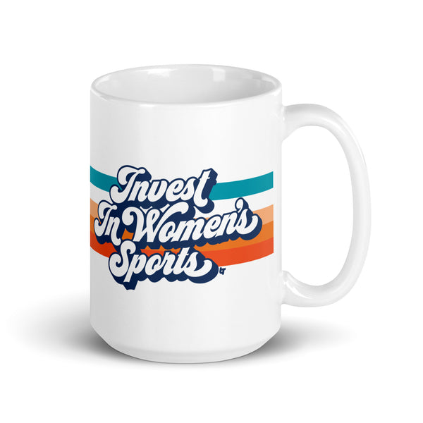 Invest In Women's Sports Script Mug