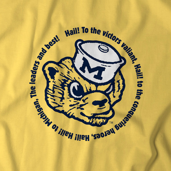 Michigan: Hail To The Victors Lyrics Adult T-Shirt