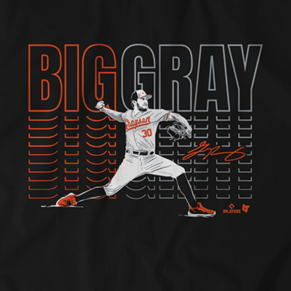 Grayson Rodriguez: Big Gray Shirt, Baltimore - MLBPA - BreakingT