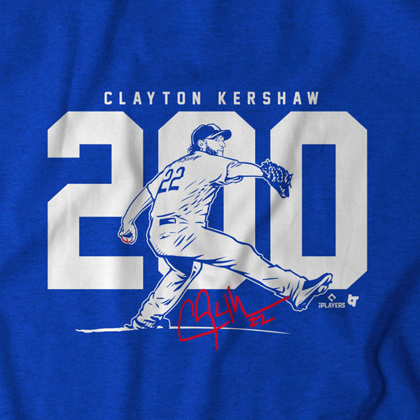 Clayton Kershaw: 200 Wins Shirt, L.A. - MLBPA Licensed - BreakingT