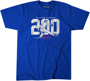 Clayton Kershaw: 200 Wins Shirt, L.A. - MLBPA Licensed - BreakingT