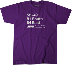 JMU: 81 South 64 East Adult T-Shirt