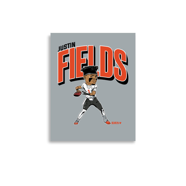 Justin Fields: Caricature Art Print