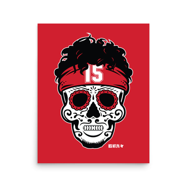 Patrick Mahomes: Sugar Skull Art Print