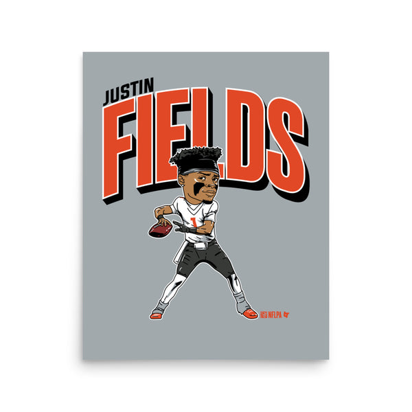 Justin Fields: Caricature Art Print